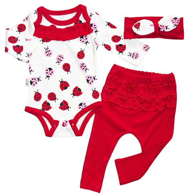 3 részes babaruha szett – Katica Méret: 80 (9-12hó)