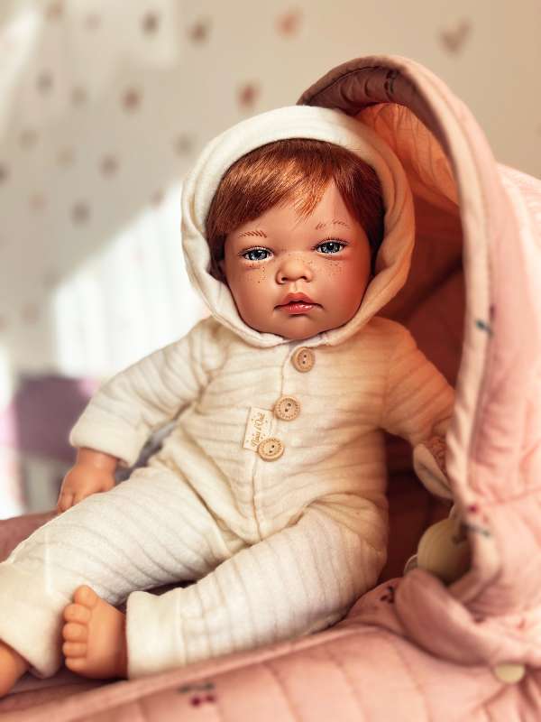 Kézműves spanyol baba - Hanna, vörös 45cm