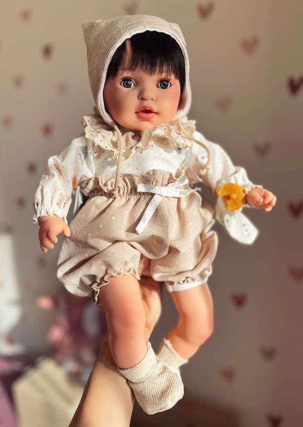 Kézműves spanyol baba- Anna, pislogó 45cm