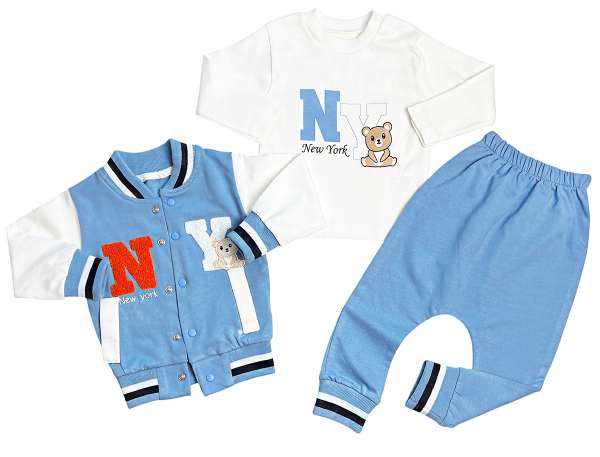 3részes babaruha szett- NY Méret: 80 (9-12hó)