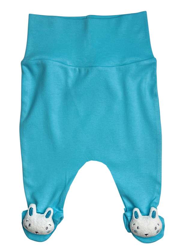 Lábfejes pamut nadrág-3D Nyuszival Méret: 3-6 hónap