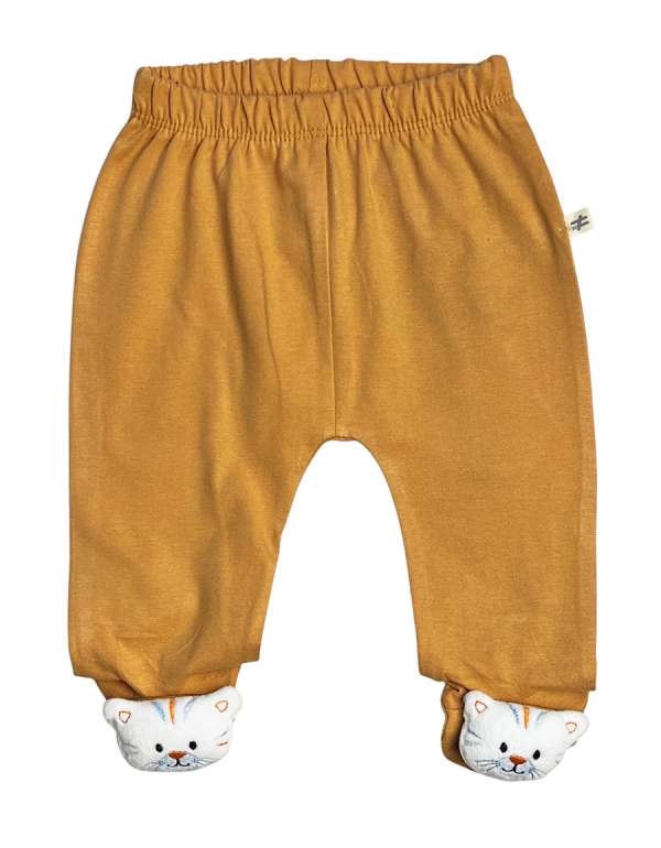 Lábfejes pamut nadrág-3D Macskával Méret: 6-9 hónap