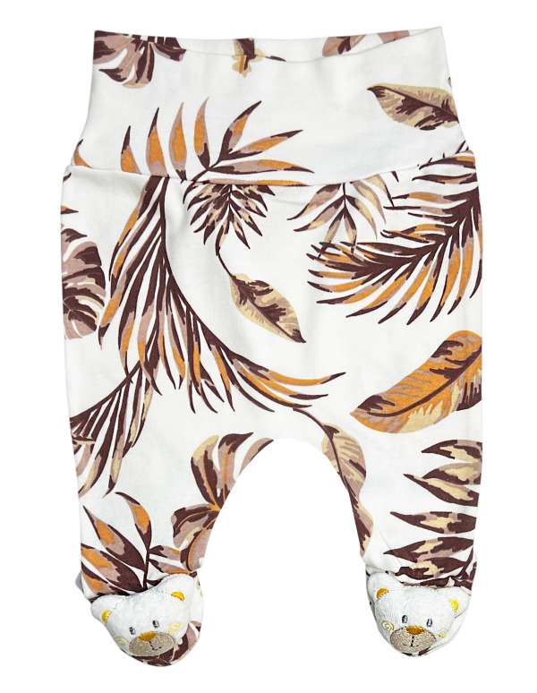 Lábfejes pamut nadrág-3D Maci Méret: 0-3 hónap