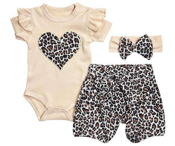3 részes nyári szett babáknak – Párduc Méret: 6-9 hónap