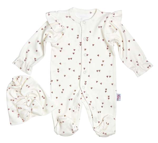 Baba rugdalózó – Love 2, rugi + sapka Méret: 0-3 hónap