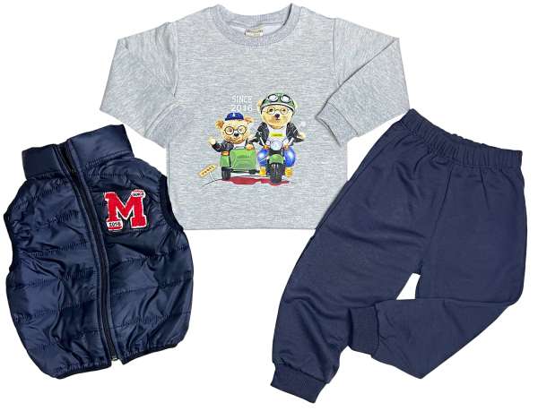 3 részes szett babáknak és gyerekeknek – Bikers Méret: 4 éves