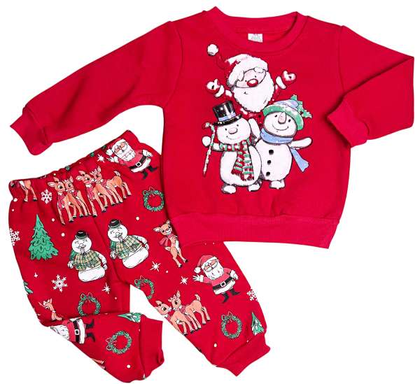 Karácsonyi baba és gyerekruha együttes- Hóember Méret: 86 (12-18hó)