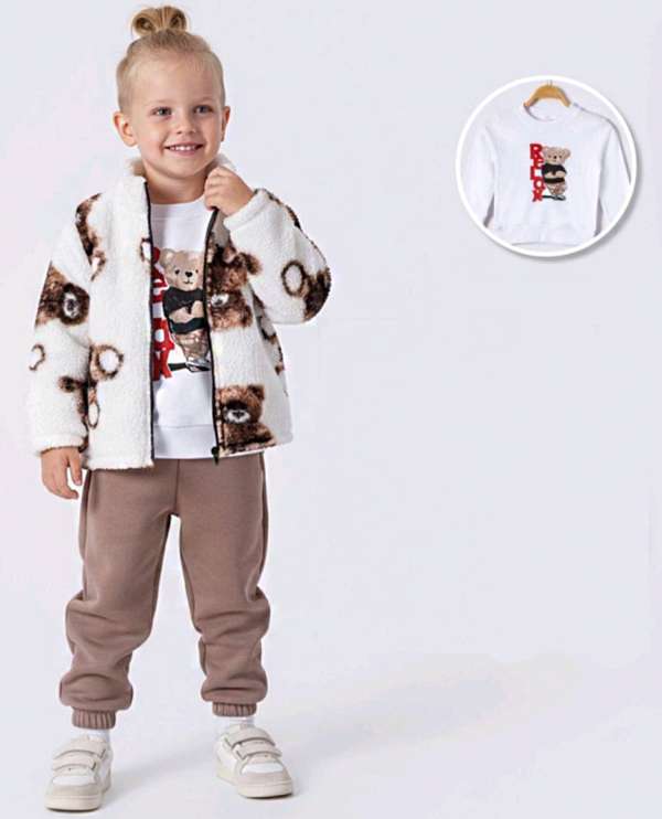 3 részes gyerek szett – Sármőr, maci Méret: 98 (24-36hó)