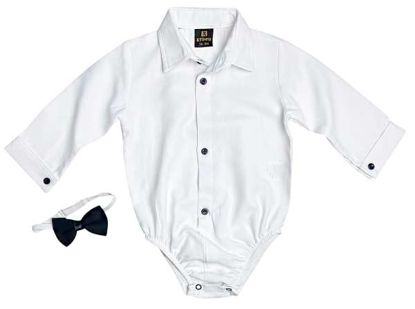 Ünnepi babaszett – ing csokornyakkendővel, fehér Méret: 74 (6-9hó)
