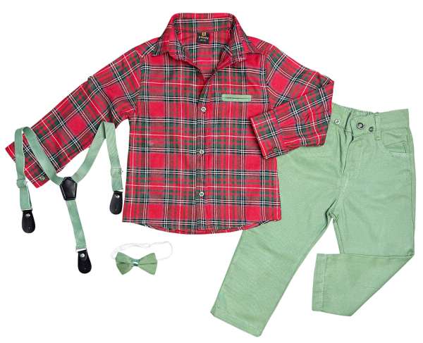 4részes elegáns fiús gyerekruha szett- Divat, Karácsony Méret: 4 éves