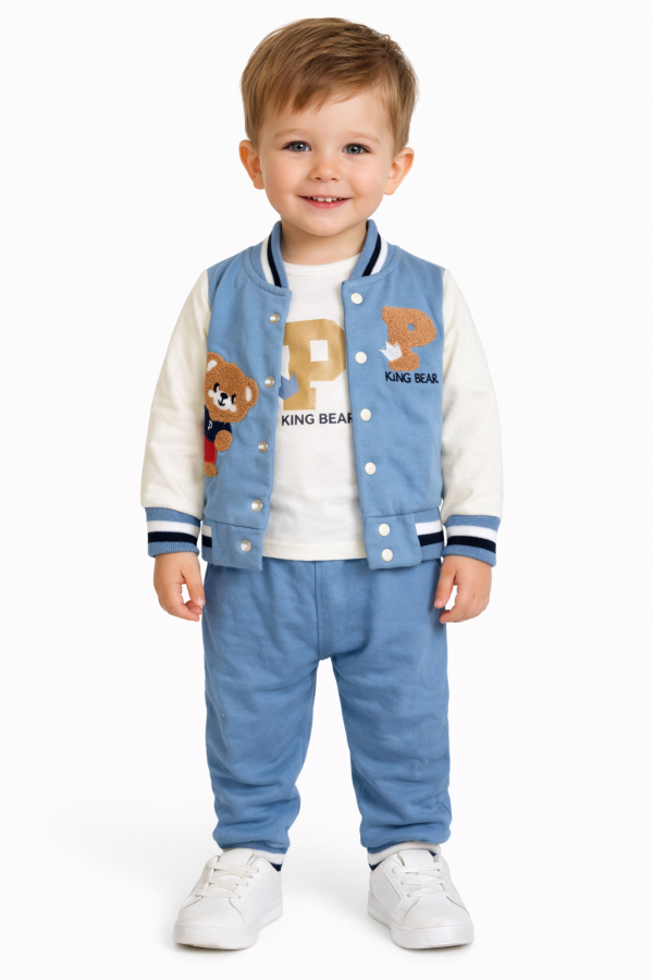 3részes babaruha szett- Maci, kék Méret: 62-68