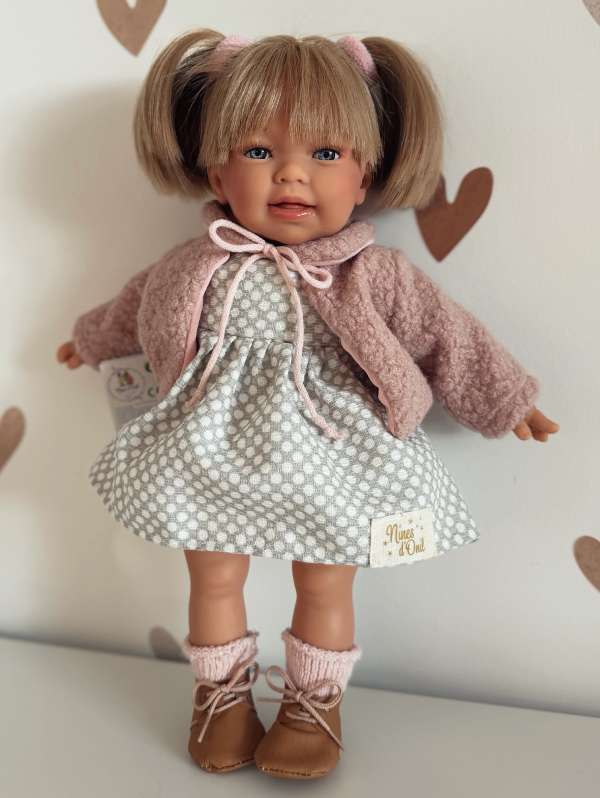 Kézműves spanyol baba- Emma, szőkeség, 40cm