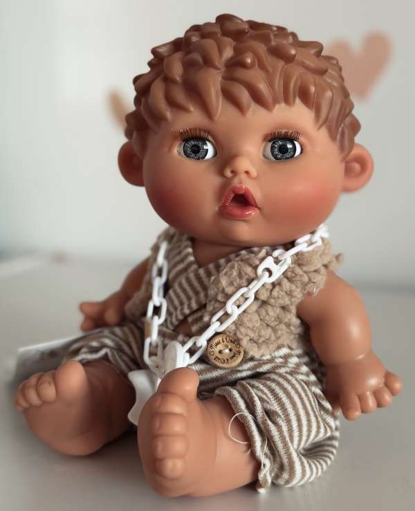 Kézműves spanyol baba- pislogó, fiú Pepotes 26cm