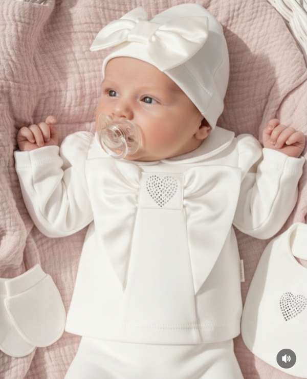 5 részes elegáns babaruha - Keresztelő, Mini Méret: 56-62