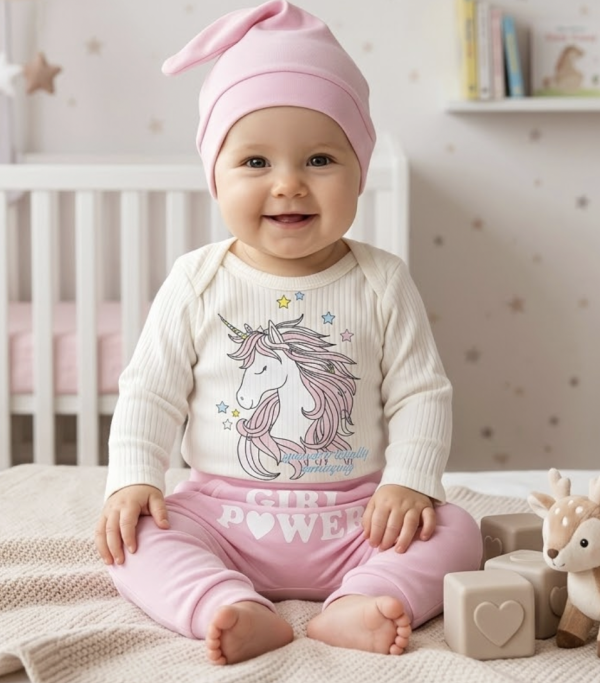 3 részes szett babáknak – Egyszarvú Méret: 3-6 hónap