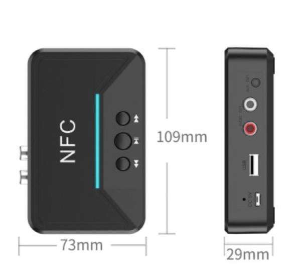 Bluetooth 5.0 audio vevő adapter