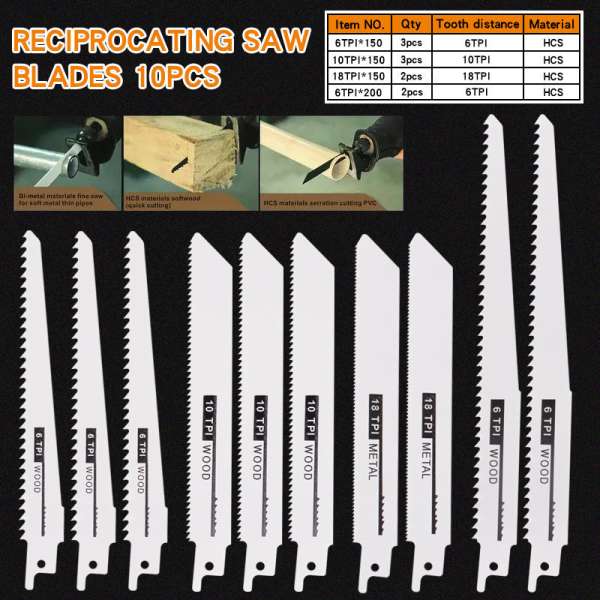 1 készlet 10 db Bi-Metal univerzális fűrésztörlő