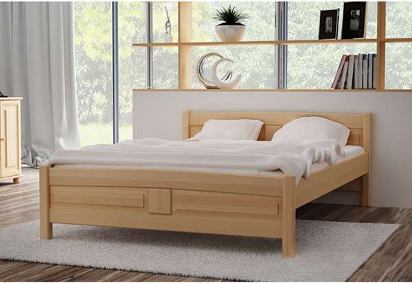 ANGEL magasított ágy + MORAVIA szendvics matrac + ágyrács AJÁNDÉK, 160x200 cm, éger-lakk