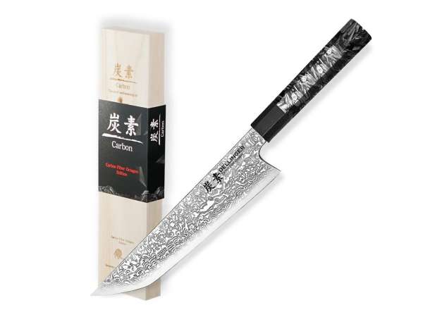 Dellinger Carbon Fiber Octagon Sakimaru Gyuto konyhakés 21,5 cm