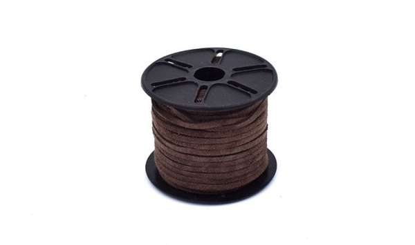 Barna velúr bőrzsinór 3 mm