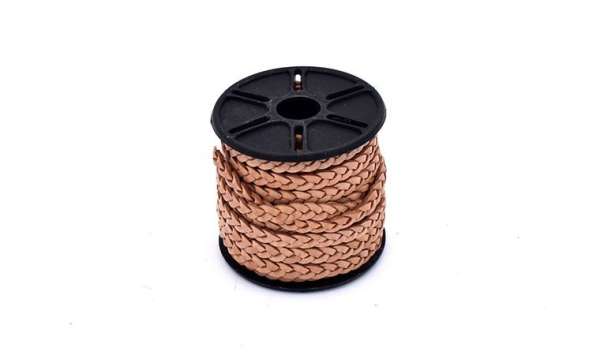 Lapos fonott bőrzsinór natúr 3 mm