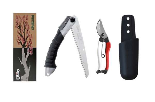 Okatsune 103 olló + Silky Super Accel 210-7,5 fűrész + tok – fakarbantartó készlet