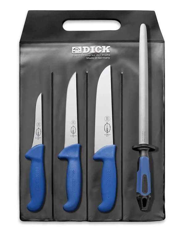 F. Dick ErgoGrip henteskés készlet – 3 kés és fenőacél