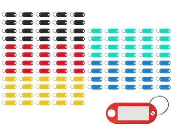 Feliratozható Kulcstartó 100db vegyes szín