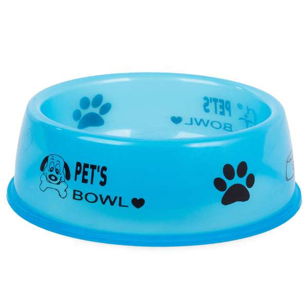 Pet's Bowl Műanyag tál kutya macska 0,6l, kék