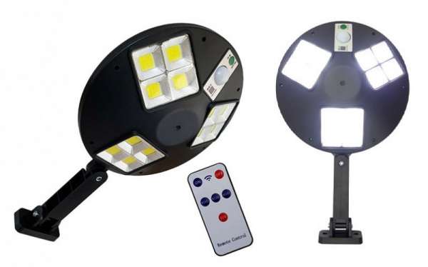 PILINCE Erős fényű Napelemes indukciós kültéri körlámpa távirányítóval - 12 COB LED / mozgásérzékelő