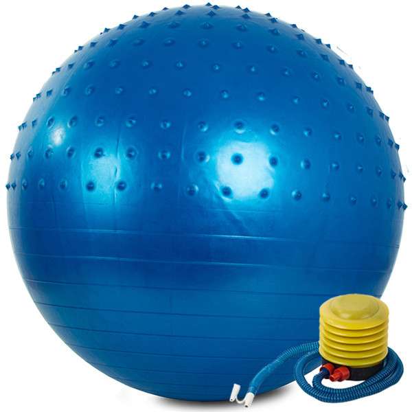 Gimnasztikai labda pumpával, 70 cm, kék