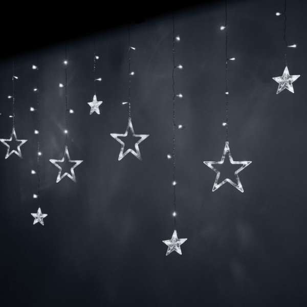 LED csillagfüggöny lámpák 2.5m 138LED hideg fehér