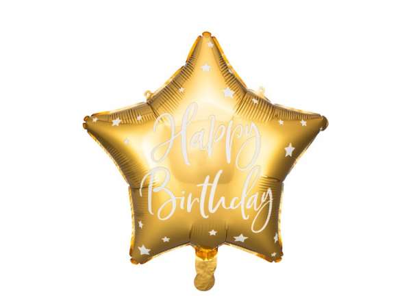 Boldog születésnapot csillag fólia léggömb 40cm arany