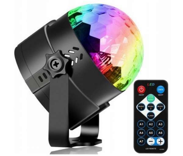 RGB LED diszkógömb projektor + távirányító