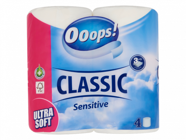 Ooops! Classic Sensitive toalettpapír 3rétegű 4tekercs