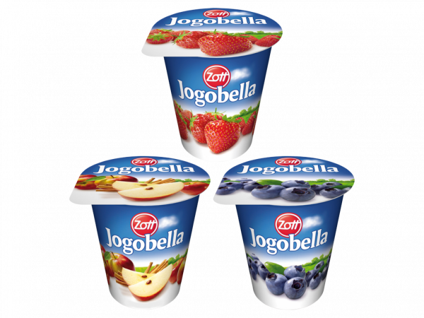 Zott Jogobella joghurt (eper, alma-fahéj, áfonya) 150g