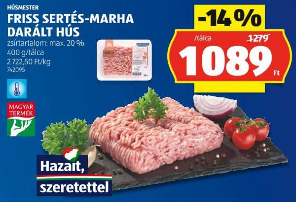 HÚSMESTER FRISS SERTÉS-MARHA DARÁLT HÚS