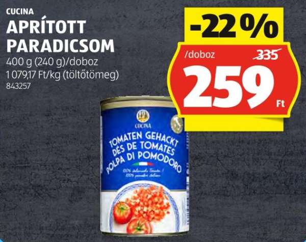 CUCINA APRÍTOTT PARADICSOM