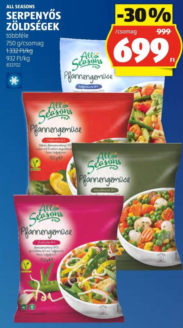 ALL SEASONS SERPENYŐS ZÖLDSÉGEK