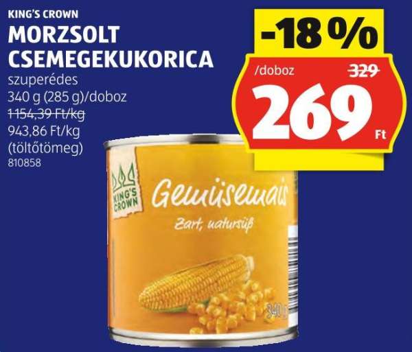 KINGS CROWN MORZSOLT CSEMEGEKUKORICA
