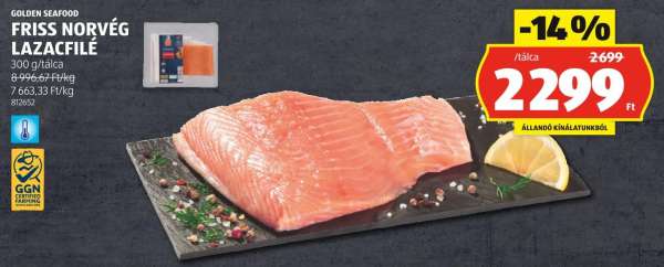 GOLDEN SEAFOOD FRISS NORVÉG LAZACFILÉ