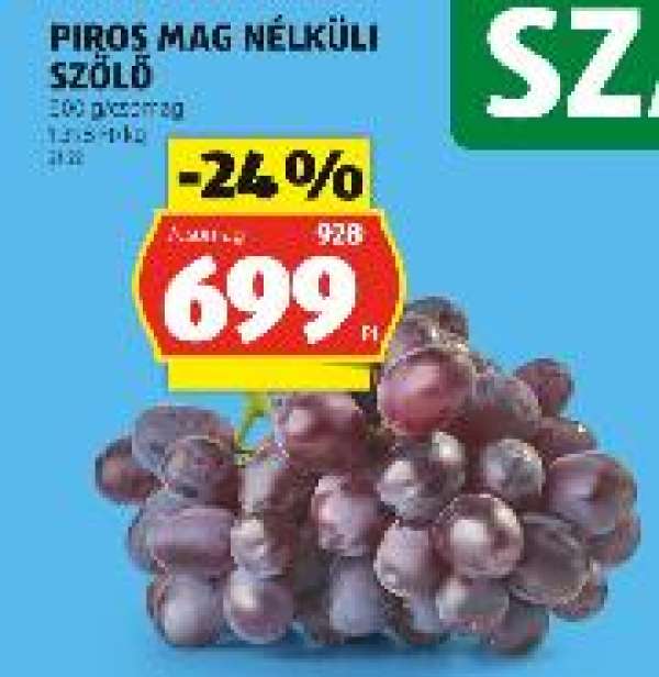 PIROS MAG NÉLKÜLI SZŐLŐ