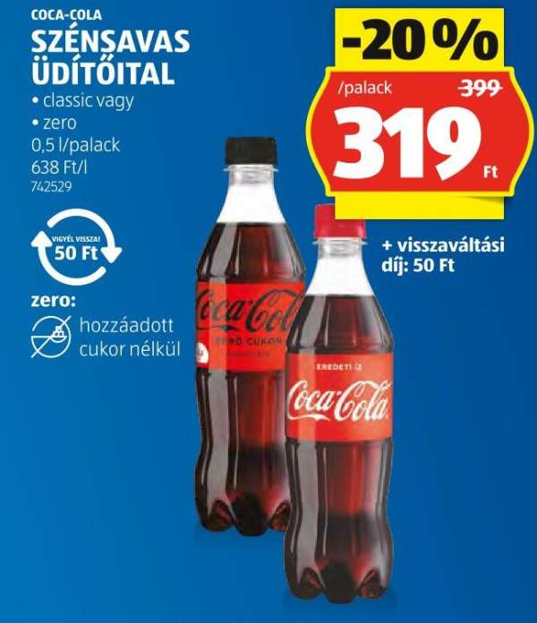 COCA-COLA SZÉNSAVAS ÜDÍTŐITAL