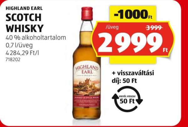 HIGHLAND EARL SCOTCH WHISKY