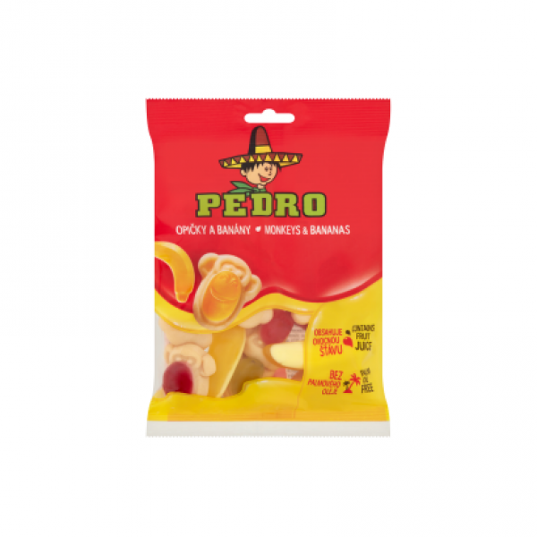 Pedro Monkeys & Bananas gyümölcsös ízű gumicukor 80 g