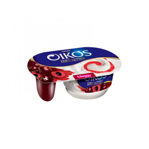 Danone Oikos Édes Kettes élőflórás édesített joghurt meggyszósszal 118 g