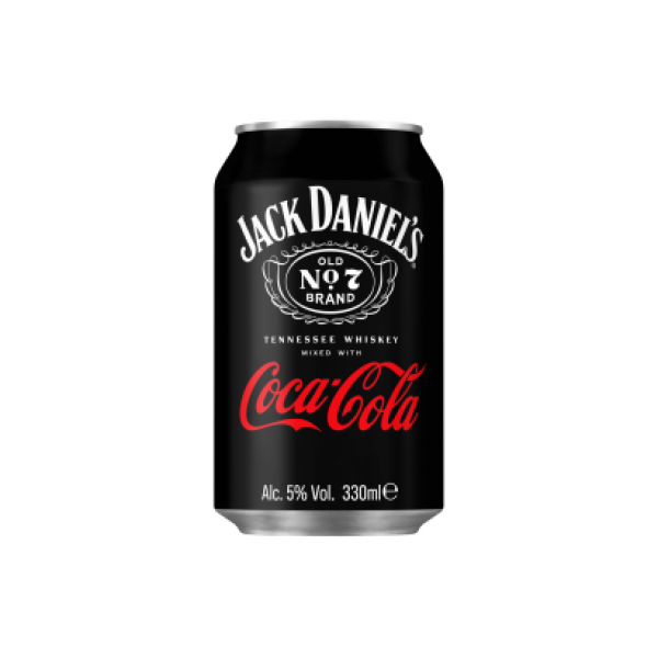 Coca Cola és Jack Daniel's Tennessee Whiskey alkoholos szénsavas üditőital 5% 330 ml