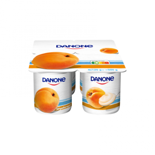 Danone sárgabarackízű, élőflórás, zsírszegény joghurt 4 x 125 g (500 g)