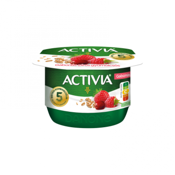 Danone Activia élőflórás gabonás-piros gyümölcsös joghurt 125 g