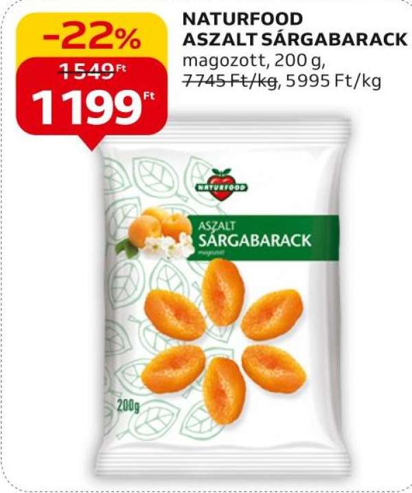 Naturfood Aszalt sárgabarack